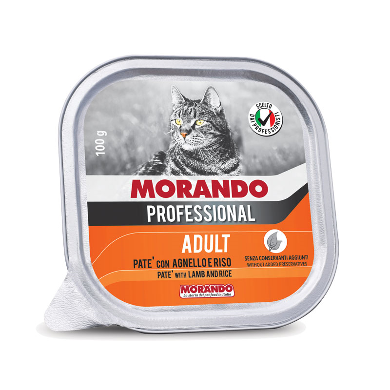 MORANDO CAT PATE CORDERO Y ARROZ 100 GR (NARANJA)