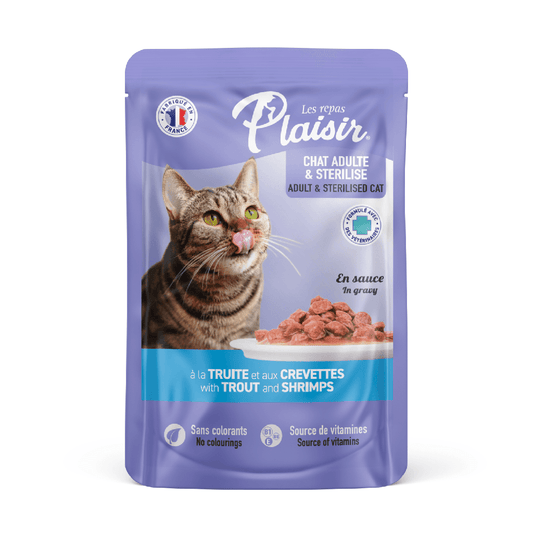 TROZOS EN SALSA CON TRUCHA Y CAMARONES GATO ADULTO