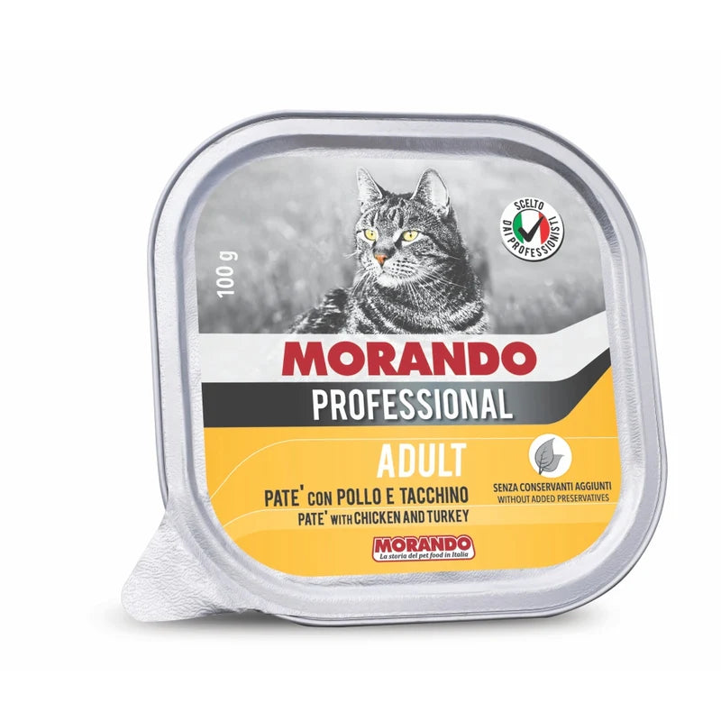 MORANDO PR CAT CON POLLLO Y PAVO 100 GR (AMARILLO)